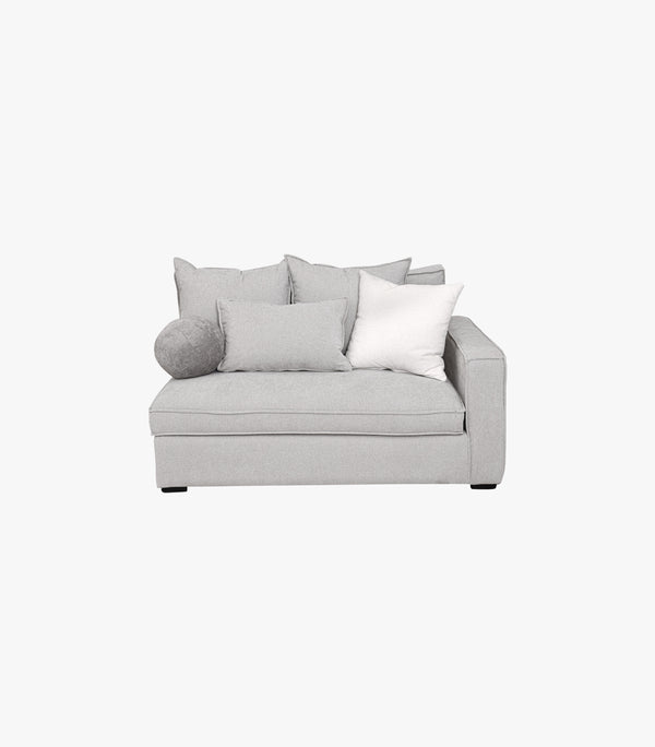 Sillón con brazo derecho Tramontana de tela color gris