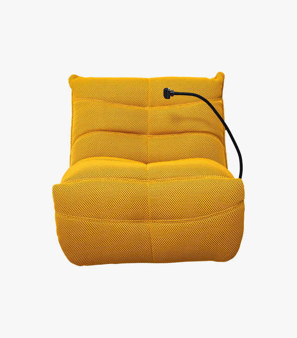 Sillon Reclinable Gammer Manual Kenny Con sistema de Mecedora de Tela color mostaza