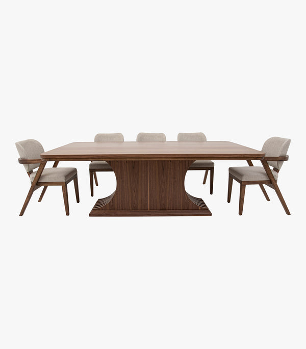 Comedor Laramie Rectangular de Madera Para 8 Personas