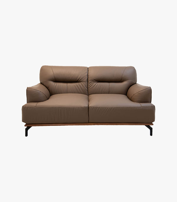 Love Seat Leroy de Piel Color Café