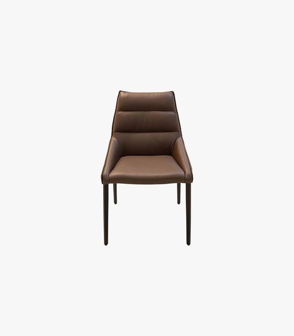 Silla Andros de piel color café