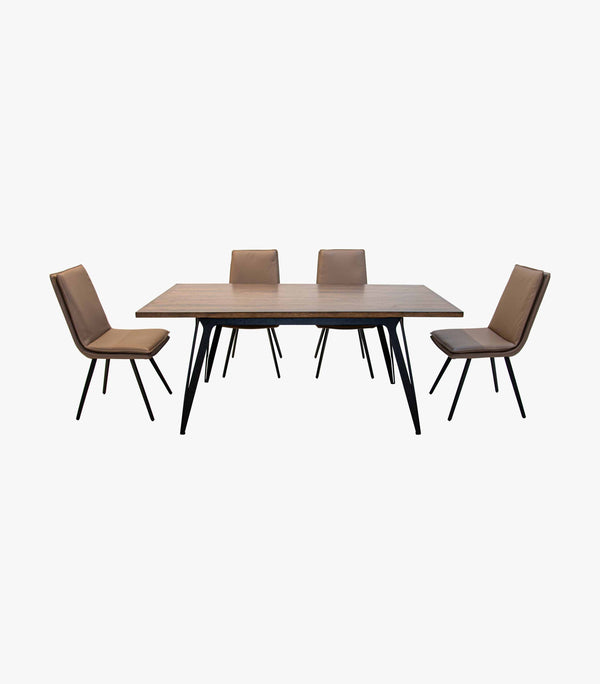 Comedor rectangular Rudrah para 6 personas de madera color mocha