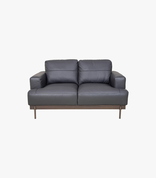 Love Seat Freco de Piel Italiana Color Gris