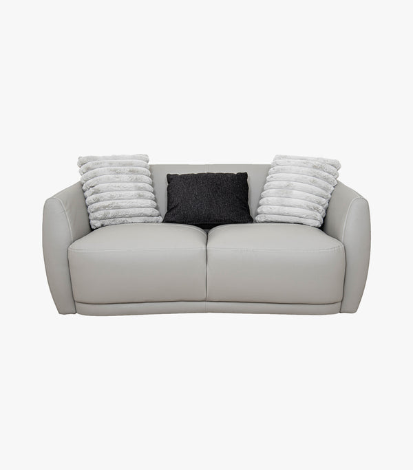 Love Seat Lauro De Piel Color Gris de Boal