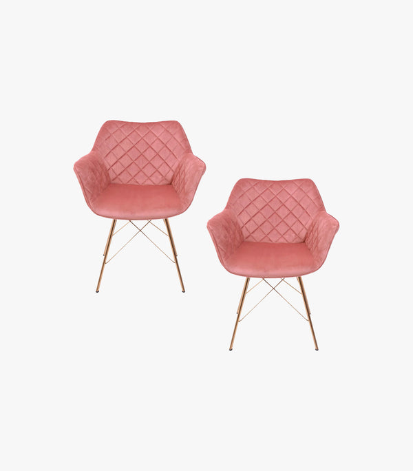 Set de 2 Sillones Mantra De Tela Color Rosa