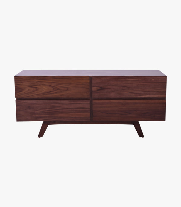 Mueble Para Tv De Zamara Madera De Nogal Color Café 160 Cm De Largo