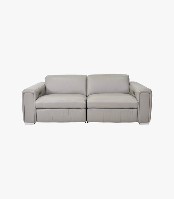 Love Seat Reclinable Eléctrico Titan de Piel Color Gris