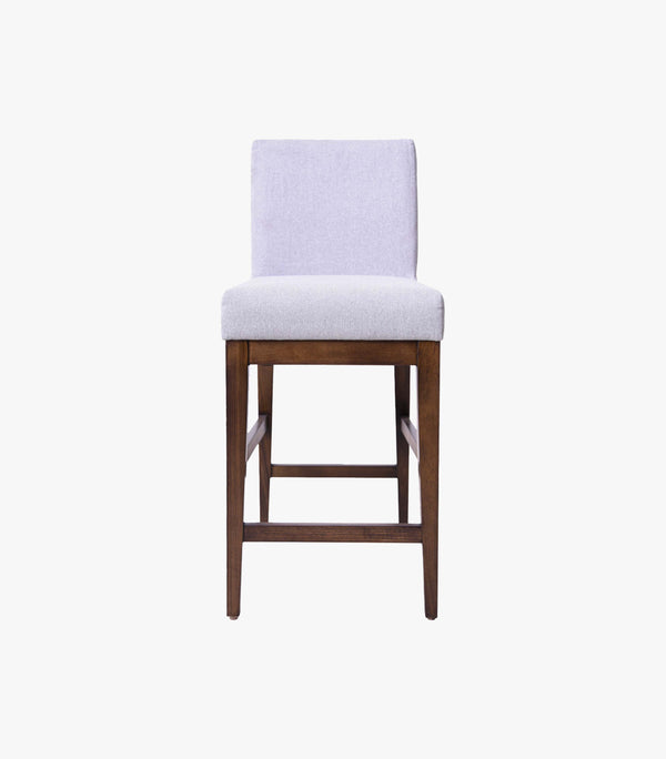 Banco Para Barra Pixel De Cocina De Madera Con Tela Color Gris