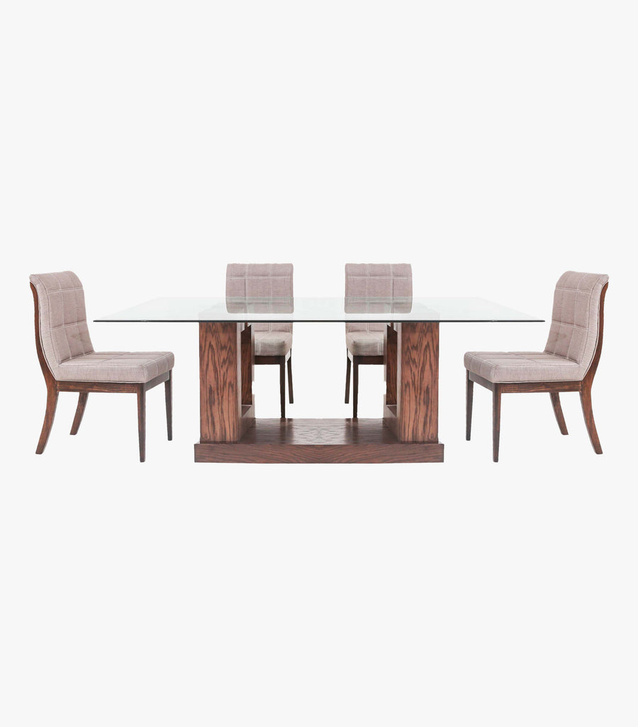 Conjunto de comedor rectangular Avanti Muebles Maslow para 6 personas en madera color café, incluye mesa y 6 sillas sin brazos