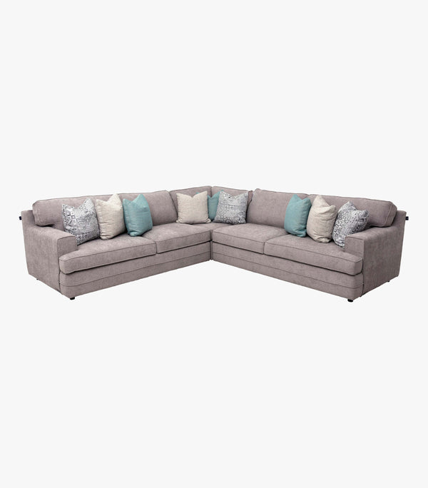 Sala Esquinera Corso De Tela Color Gris Marca Liz Muebles