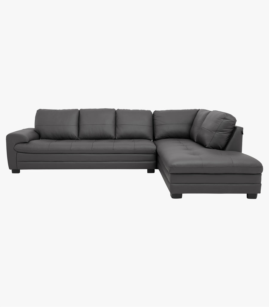 Sala esquinera derecha Dolby de color gris de la marca Boal, con cojines y estructura moderna para sala de estar.