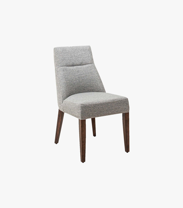 Silla Harlow De Madera Acabado Nogal De Tela Color Gris