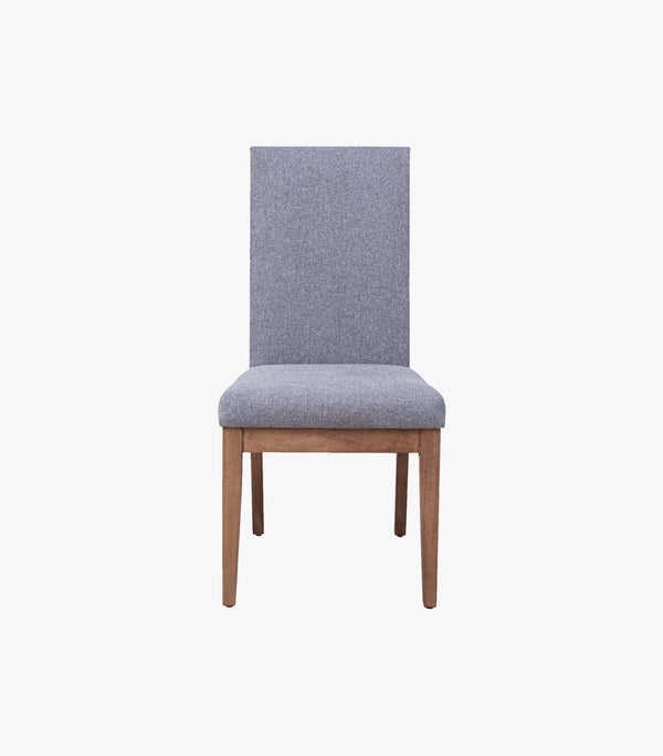 Silla Siena De Madera Nogal Natural De Tela Color Gris