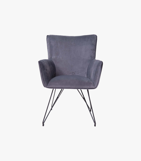 Sillon Ocasional Brogue De Tela Color Gris