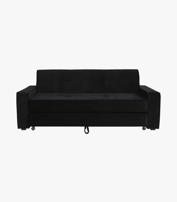 Sofá Cama Confort De Tela Color Negro